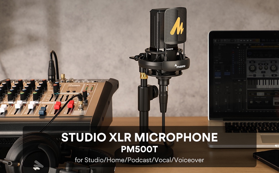 MAONO AU-PM500 XLR Condenser Microphone with 34mm Large Diaphragm ...
