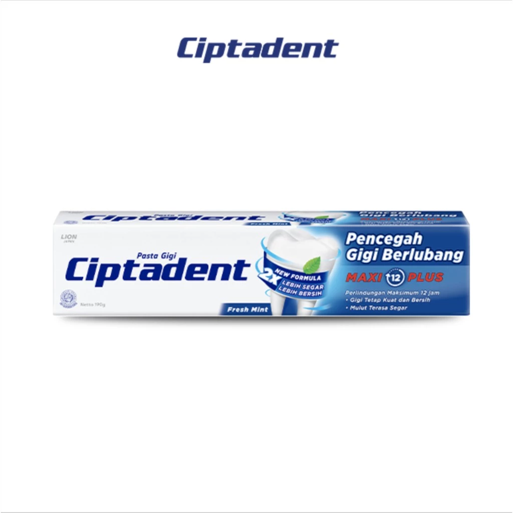 Ciptadent Pasta Gigi Maxi 12 Fresh Mint Tube Plus Jumbo 225 gr - Gambar 3
