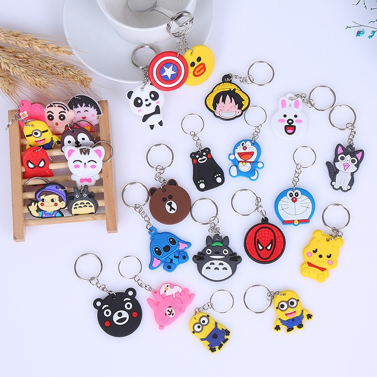 Cute Cartoon Soft Keychain Silicone PVC Key Ring Key Chain | Shopee ...
