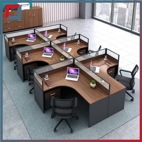 Screen desk 4 people simple staff table 6 people office table and chair ...