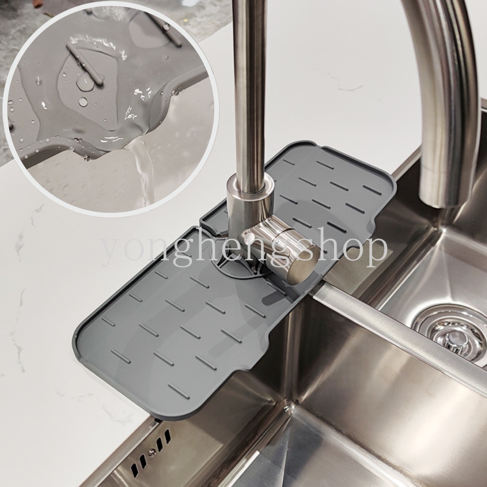Silicone Faucet Mat Kitchen Countertop Protector Sink Splash Guard ...