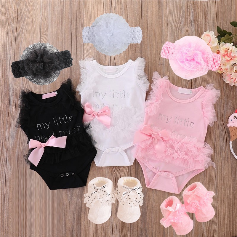 Romper For Baby NewBorn Toddler Boys Girls Clothes Set Lace Short