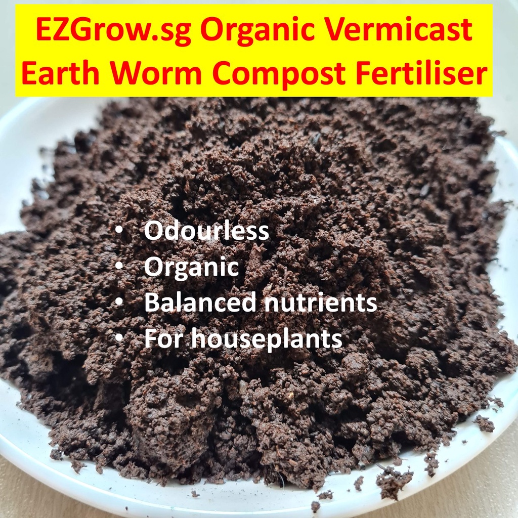 100g 1kg Organic Vermicompost Earth Worm Casting Fertiliser Shopee Singapore