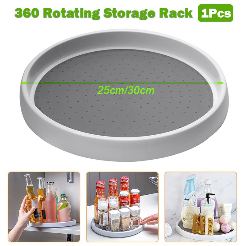 [SG Ready Stock] 360 Rotating Tray Kitchen storage Rotatable Rack ...