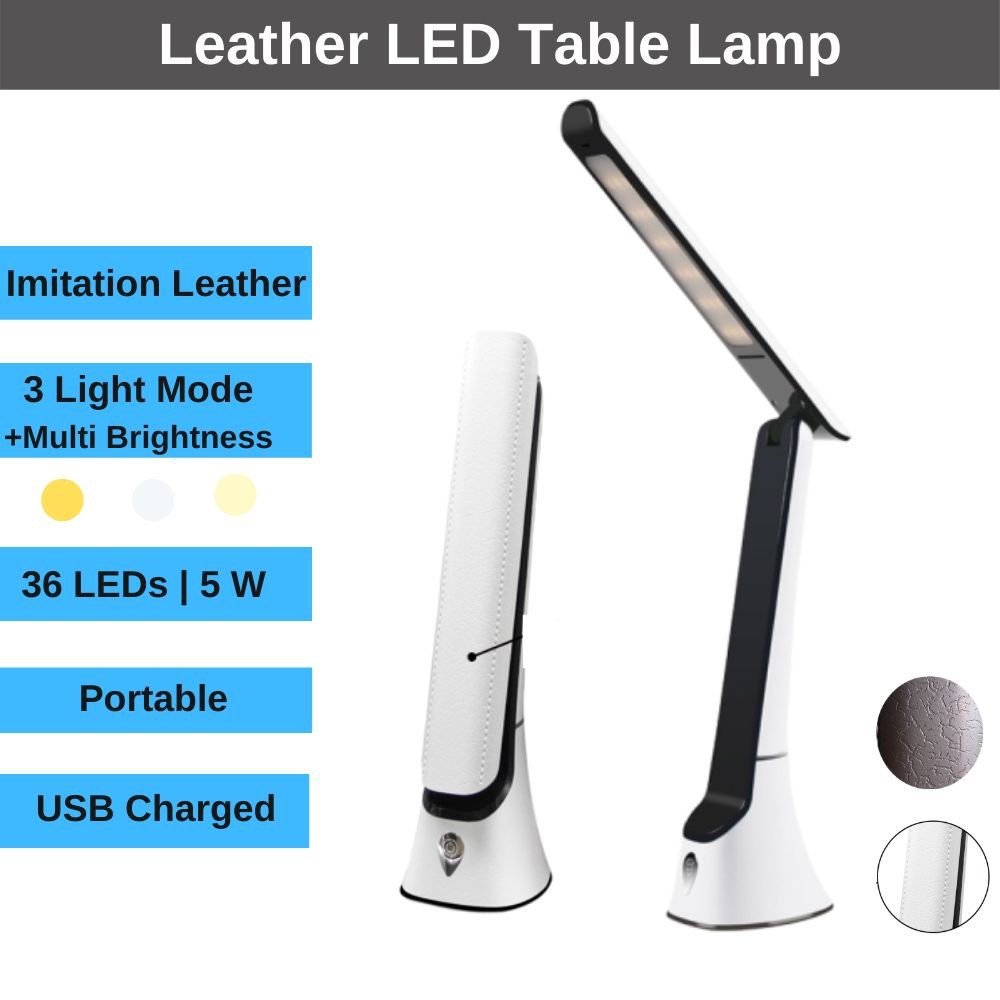 Gatuida Adjustable Desk Lamp With USB Port – Eye-Caring LED Table Light, Pen Holder Base, Compact 23.8cm, For Bedroom, Office, Study, Reading (Black)
