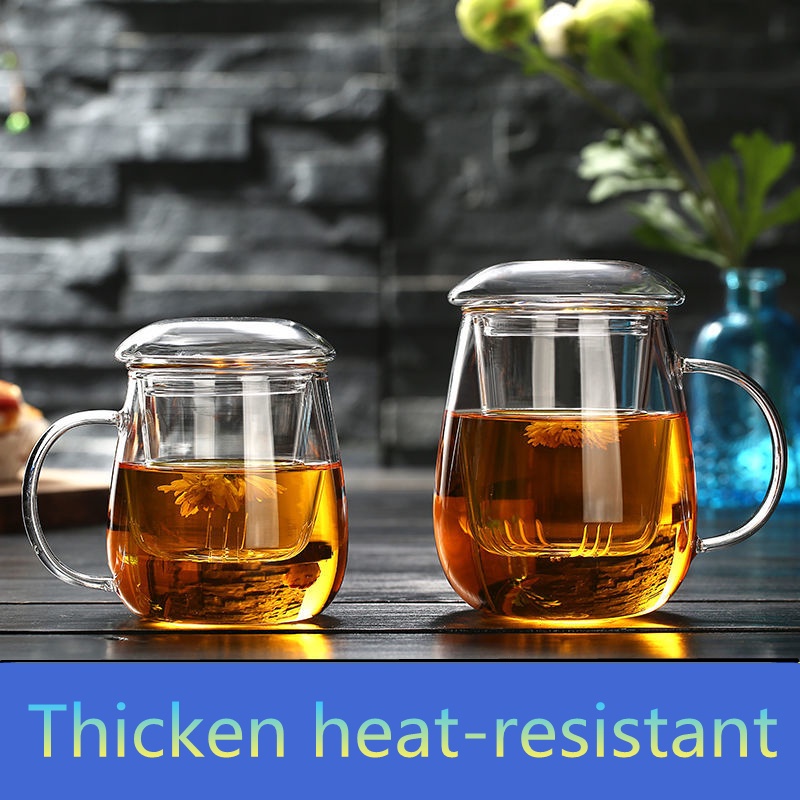 Home Tea Brewing Cup Glass Bottle Thick HeatResistant Glass Tea Cup