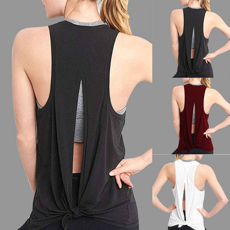 Yoga Top Women's Sexy Open Back Workout Tops Yoga Clothes Muscle