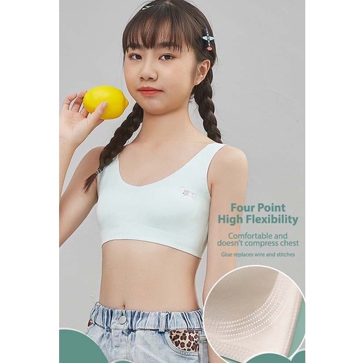 Big Girls Quality Bra Cotton Ring Underwear Vest Student Wrapped