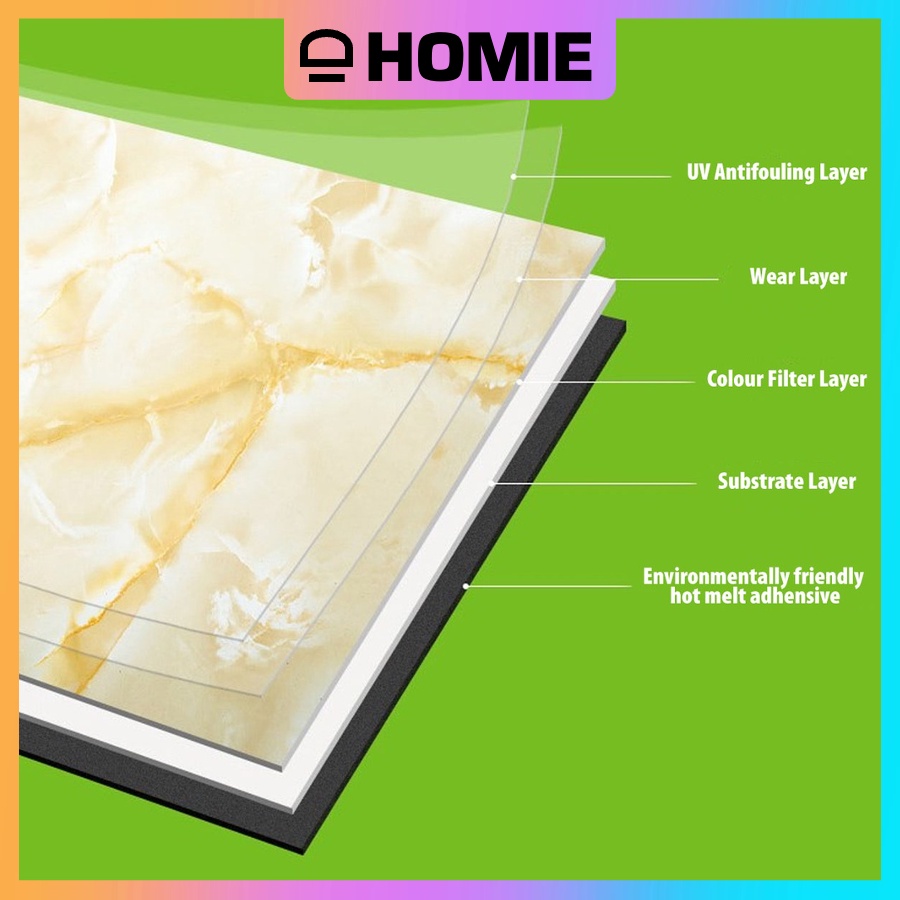 [54PCS PER BOX] Vinyl Flooring Floor Sticker Vinyl Jubin Lantai Mozek ...