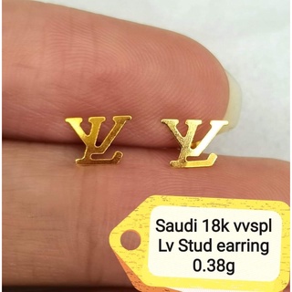 Round LV Earrings 18k Vvspl Saudi gold