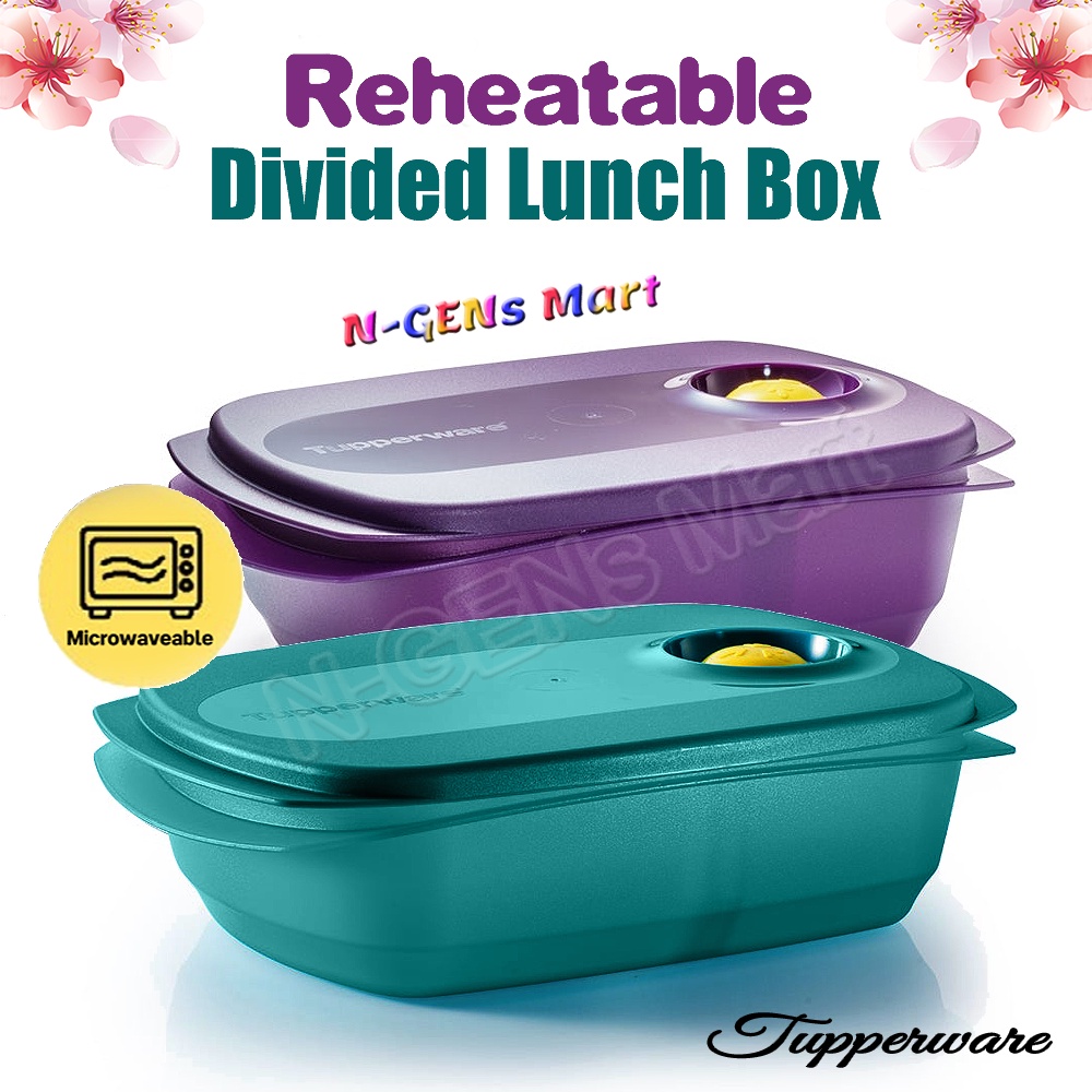 Tupperware Reheatable Divided Lunch Box 1.25L (Mysterious Green / Purple) Microwavable, Limited