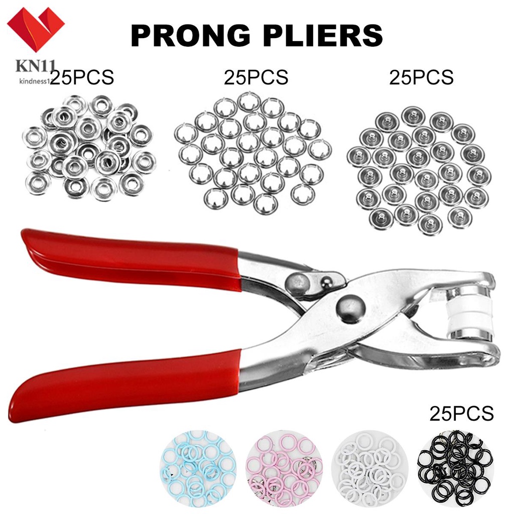 100Pcs Thickened Snap Fasteners Kit Metal Copper Five Claw Buckle Set with Hand Pressure Pliers Tool DIY Sewing Buttons Set