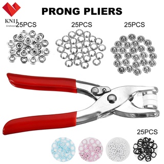 fING 100pc Silver Button Thickened Snap Fasteners Kit Metal Copper Five  Claw Buckle Set with Hand Pressure Pliers Tool DIY Sewing Buttons Set for  Clothing Sewing