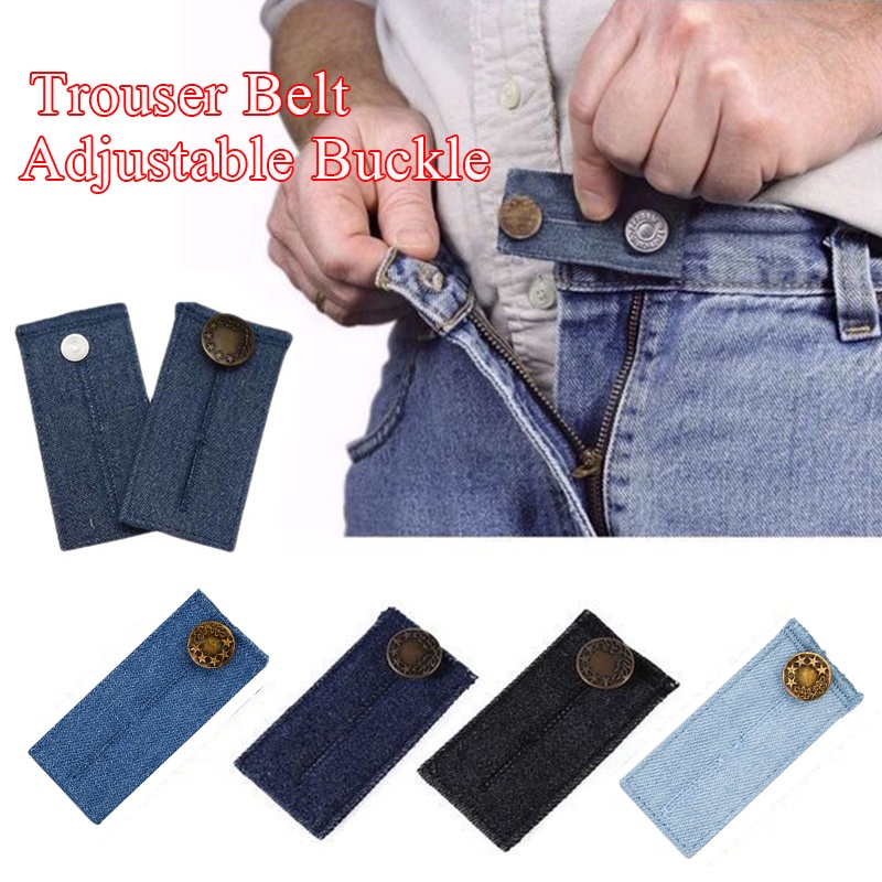 Denim Buckle Belt Extension Fat Waist Jeans Expander Button Pant ...