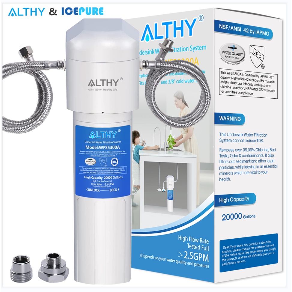 ALTHY Under Sink Water Filter Purifier NSF/ANSI Certified Direct