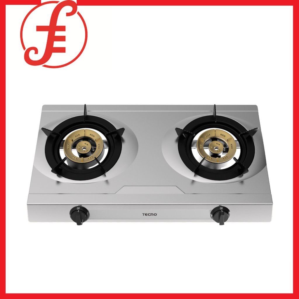 Tecno TTC F8SV Double Burner Stainless Steel Table Top Gas Cooker TTC F8SV PUB LPG Shopee Singapore