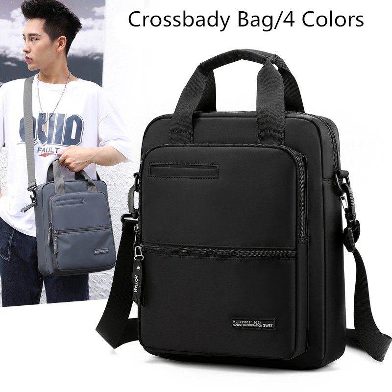 4 Colors Avaiable Nylon Waterproof Big Capacity Men Sling Bag Shoulder ...