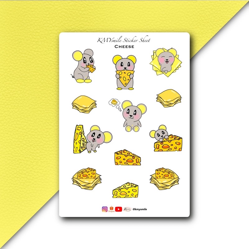 Cute Cheese story sticker / Cute sticker / Icon planner sticker / matte ...