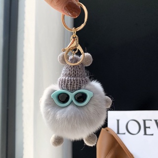 Large Fluffy Puffs Ball Bag Charm Pompom Keychain Fur Keychain 
