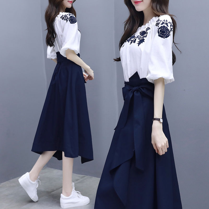 Single Piece/Suit Goddess Temperament Two-Piece Dress for Women2021Spring  and Summer New Temperament Korean Style Suit W | Shopee Singapore