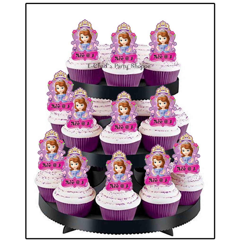 SOFIA THE FIRST Cupcake Topper (FREE Customize Name) | Shopee Singapore