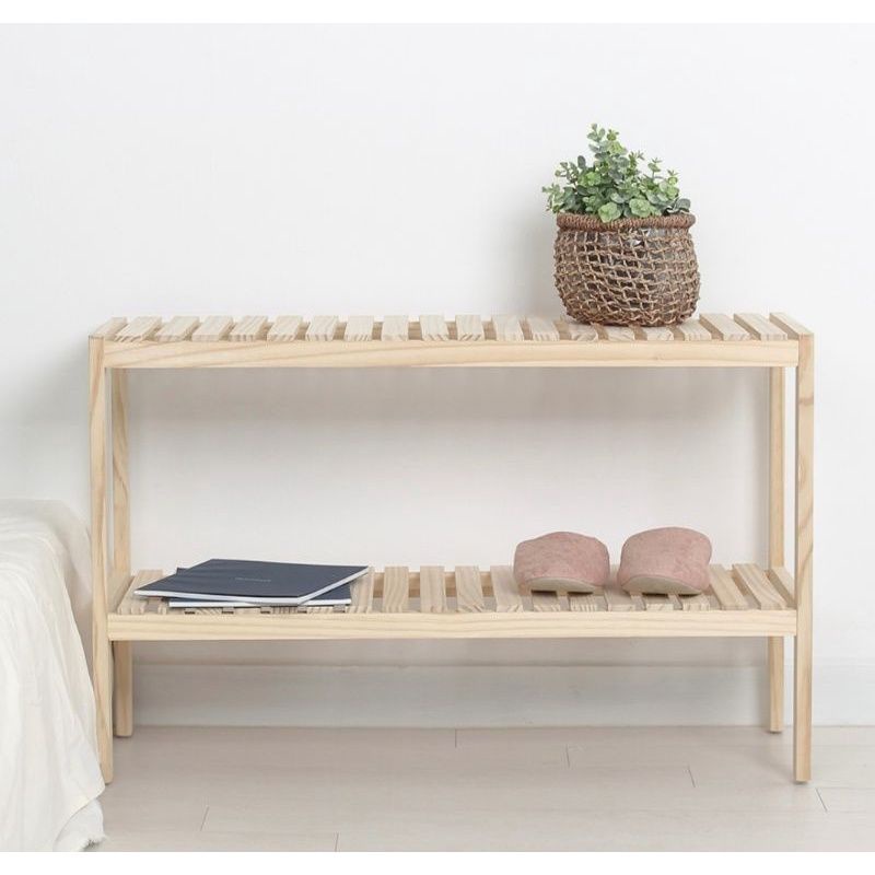 Wooden Shelf 80 cm - 2 Levels / Wooden Shoe Racks / Versatile Racks ...