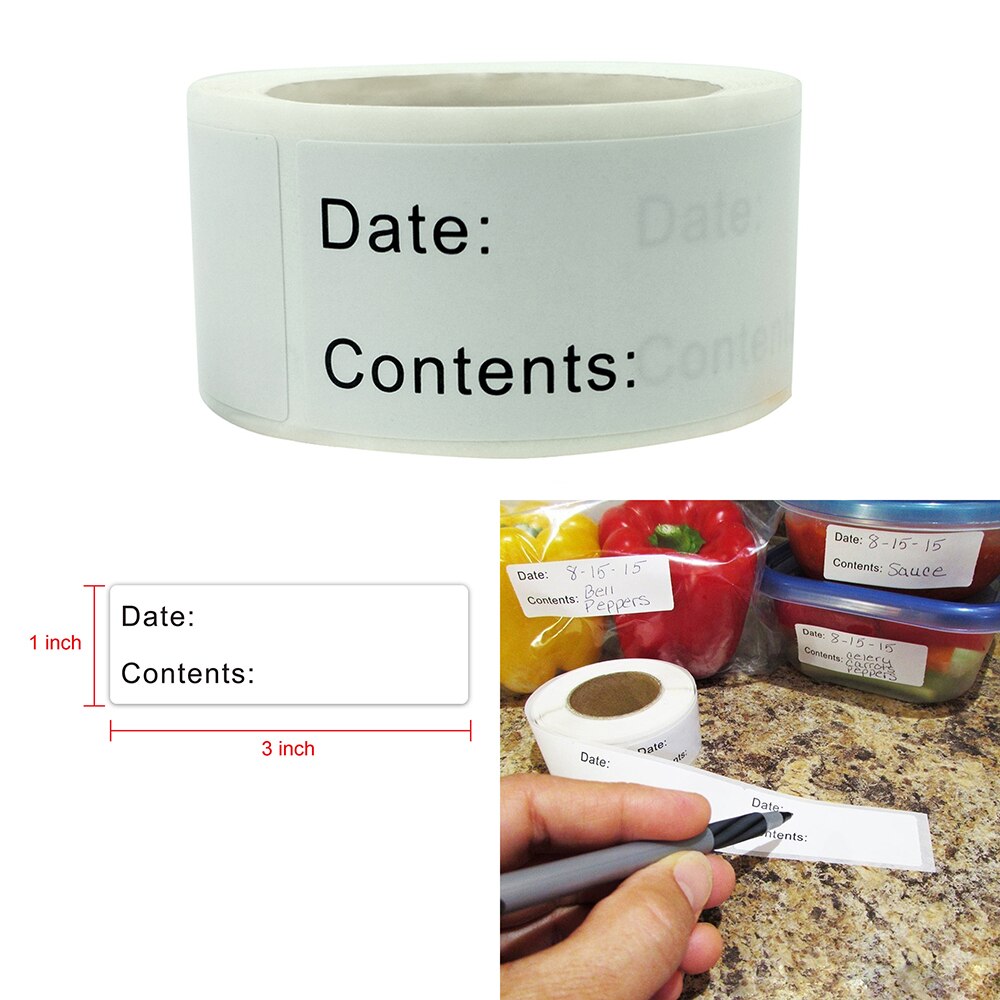 120pcs Marking Date Sticker 2.5*7.5cm Label Custom Home Kitchen Food ...