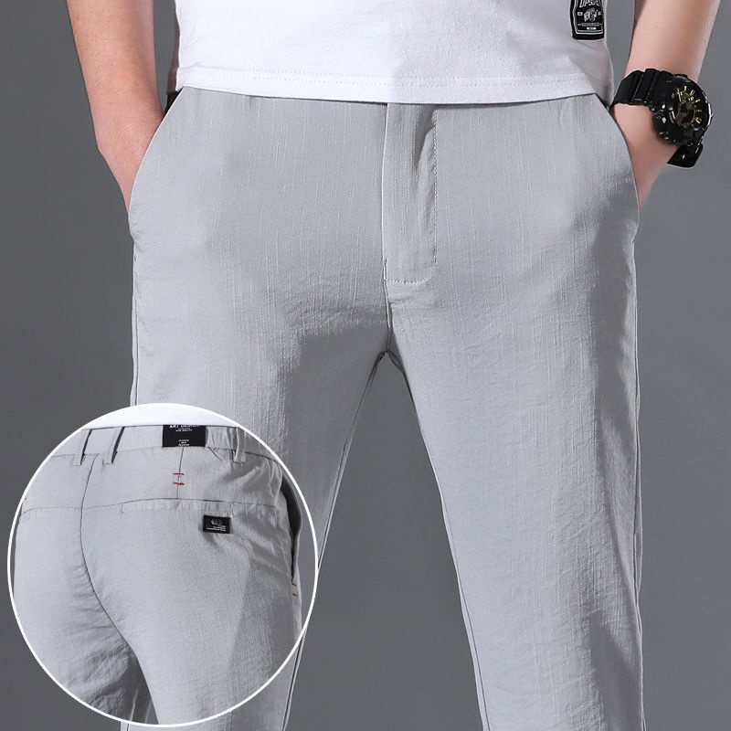 Ice silk slacks male thin type of cultivate one's morality straight ...