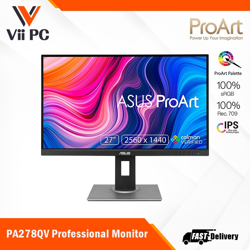 ASUS ProArt Display PA278QV Professional Monitor 27-inch, IPS, WQHD ...