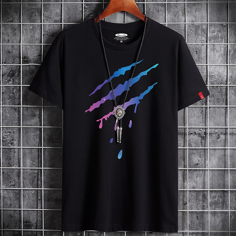Men's short-sleeved T-shirt summer new cotton men's shirt round neck half-sleeved student loose clothing
