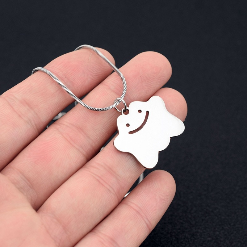 Cute Ditto Necklace Titanium Steel Necklace Pokemon 45+5cm