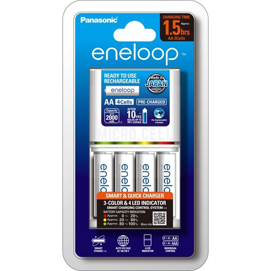 [2022] Eneloop Quick Charger With 4 Aa Rechargeable Battery Panasonic