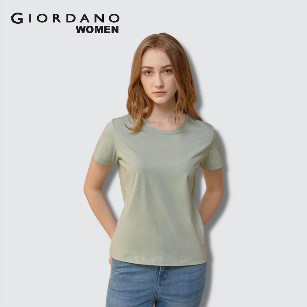 Giordano Women Crewneck Short Sleeves T-Shirt | Shopee Singapore