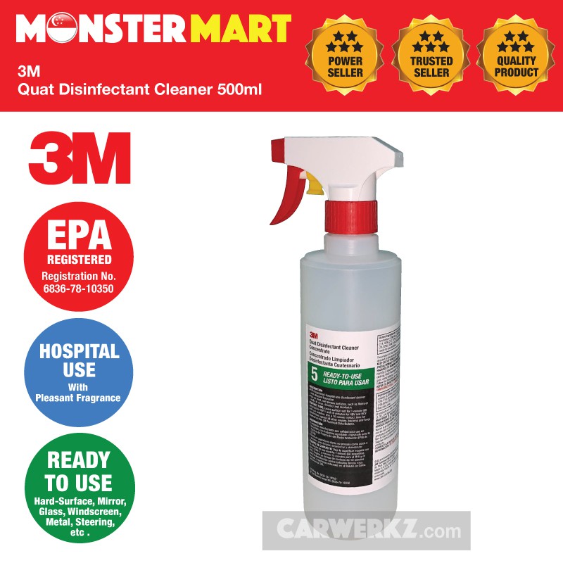 3M Quat Disinfectant Cleaner Spray Ready To Use 500ml (EPA Registered