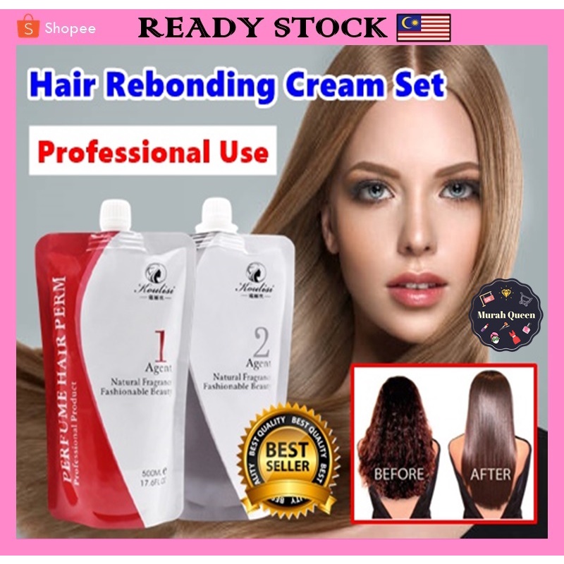 Hair Rebonding Cream Ubat Cream Straight Hair Straightener Salon Set
