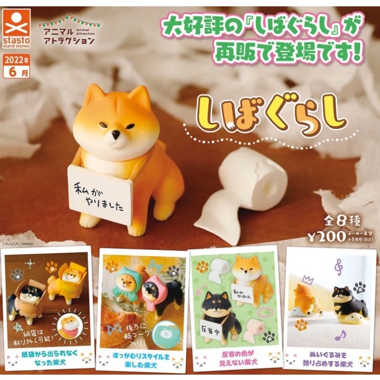 Hobby　toy　Vic　Headscarf　Inu's　Doll　Chai　Type　toy}　Capsule　Red　STATIO　Leftover　Singapore　Animal　Shopee　Series-Shiba　Daily　Black　D