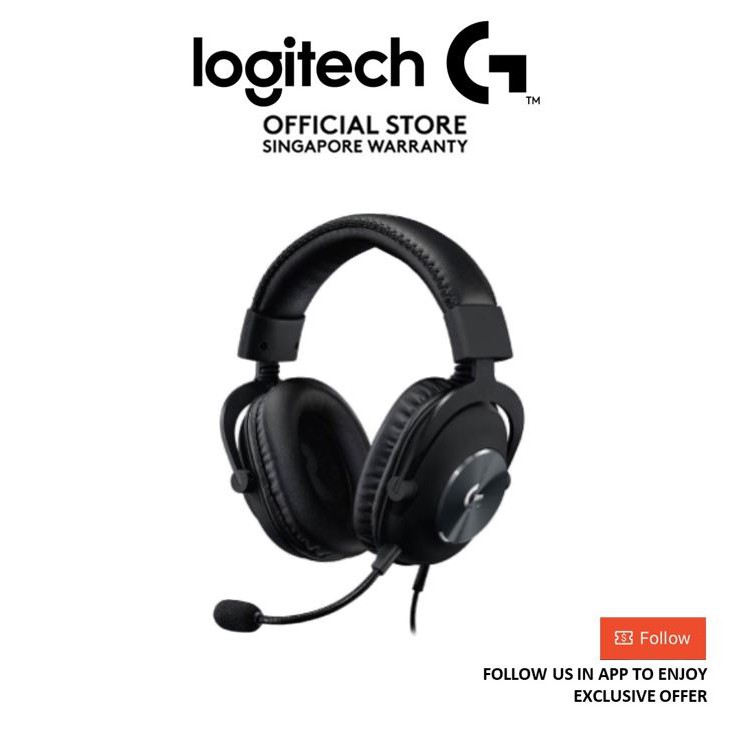 Logitech G PRO Gaming Headset With Passive Noise Cancellation 2nd Gen 7.1 Surround Sound 50mm Drivers 6mm Boom Mic Shopee Singapore