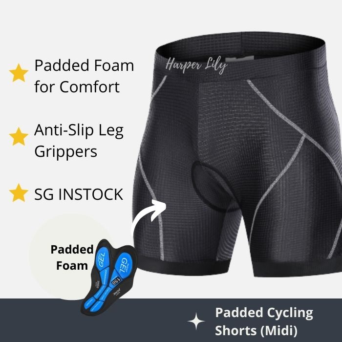 Men's Cycling Padded Bike Shorts (Midi) | Shopee Singapore