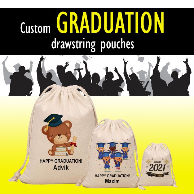 [SG SELLER] Custom Graduation Day, drawstring Pouches, Gift Pouches ...