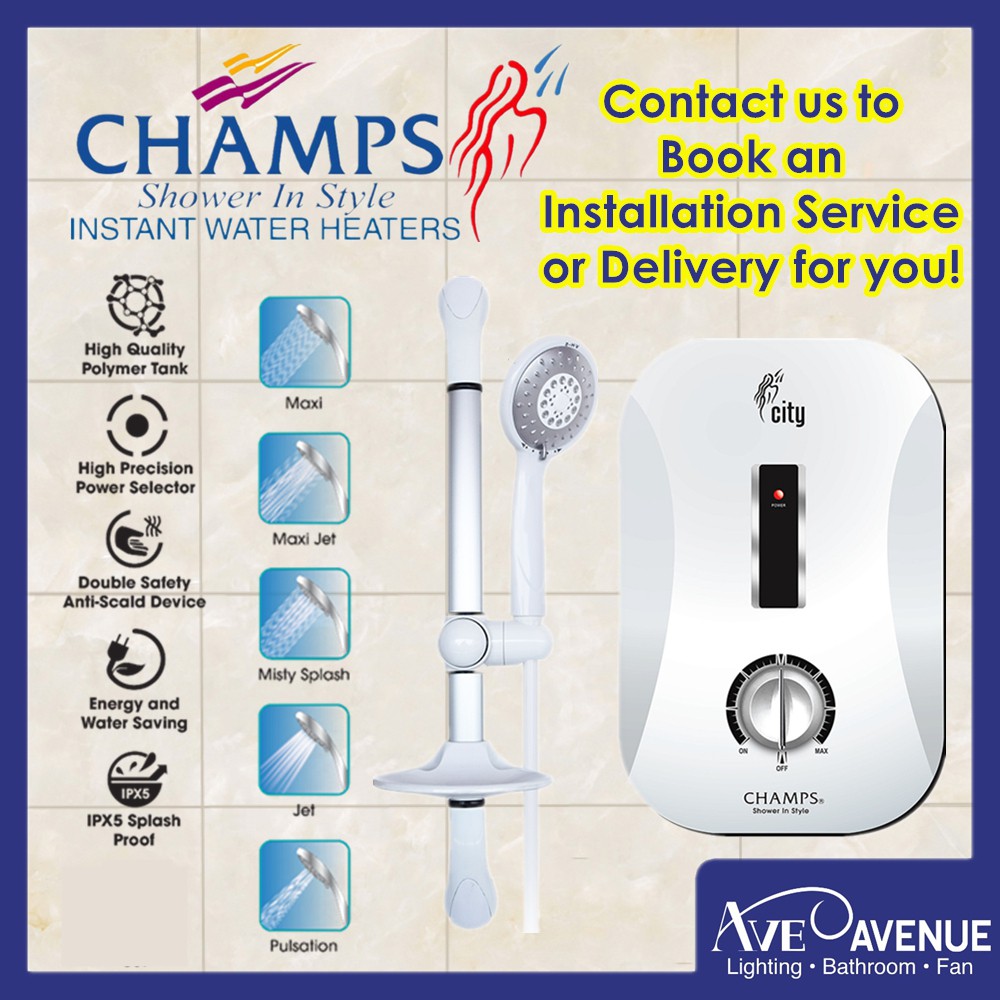 [Installation Available] Champs City Instant Water Heater with Shower