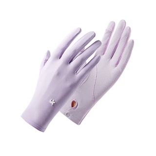 Ice Silk Soft Palm Non-slip Cycling Hiking Anti-UV Gloves Men Women Outdoor  Sunscreen Driving Riding Two Finger Cut Fashion Gloves