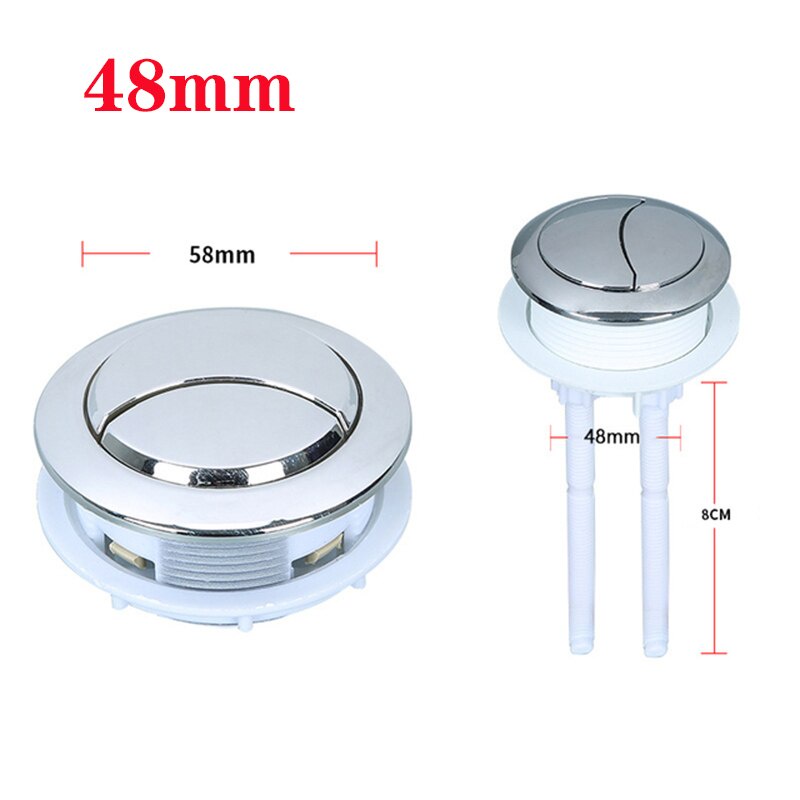 1 Pcs Dual Push Top Button Seat 48mm Mirror Round Valve Double Press ...