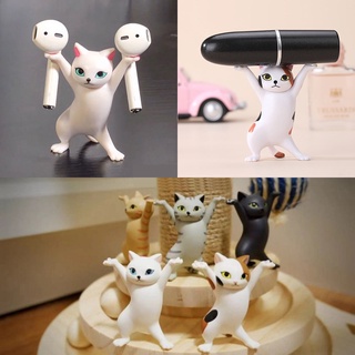 2023 New Kawaii Cats Pen Holder Funny Cat Doll Ornaments Plastic Crafts  Earphone Support For Room Office Desk Home Decoration - AliExpress