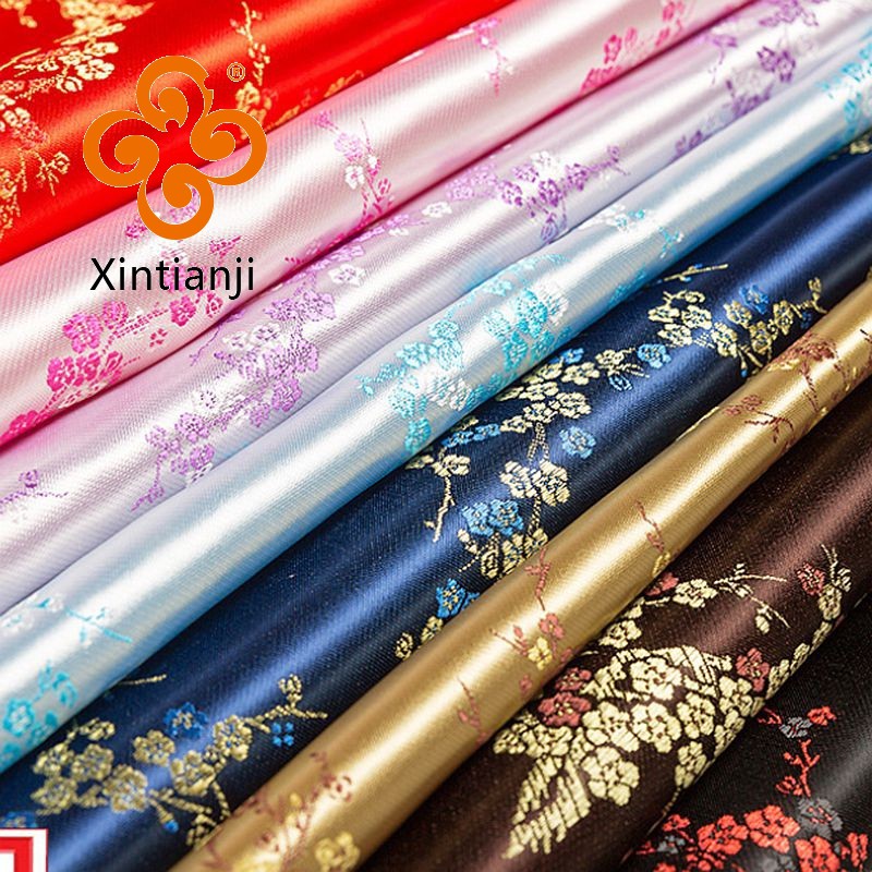 Vintage Fabric Chinese style brocade satin jacquard fabric for sewing ...