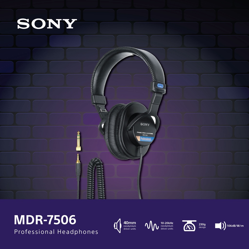 Sony MDR-7506 Professional Headphones Original - Black - Gambar 2
