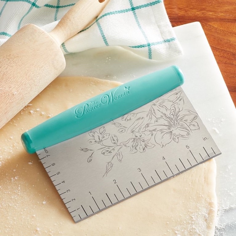 The Pioneer Woman Stainless Steel Dough Scraper and Cutter with ...