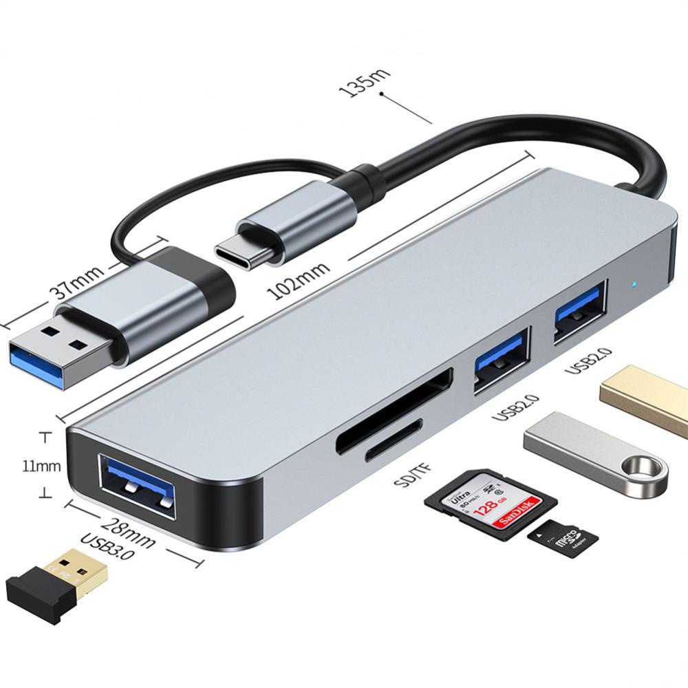 USB USB C 2in1 Hub to USB3.0 SD/TF Reader Laptop Tablet Smartphone ...