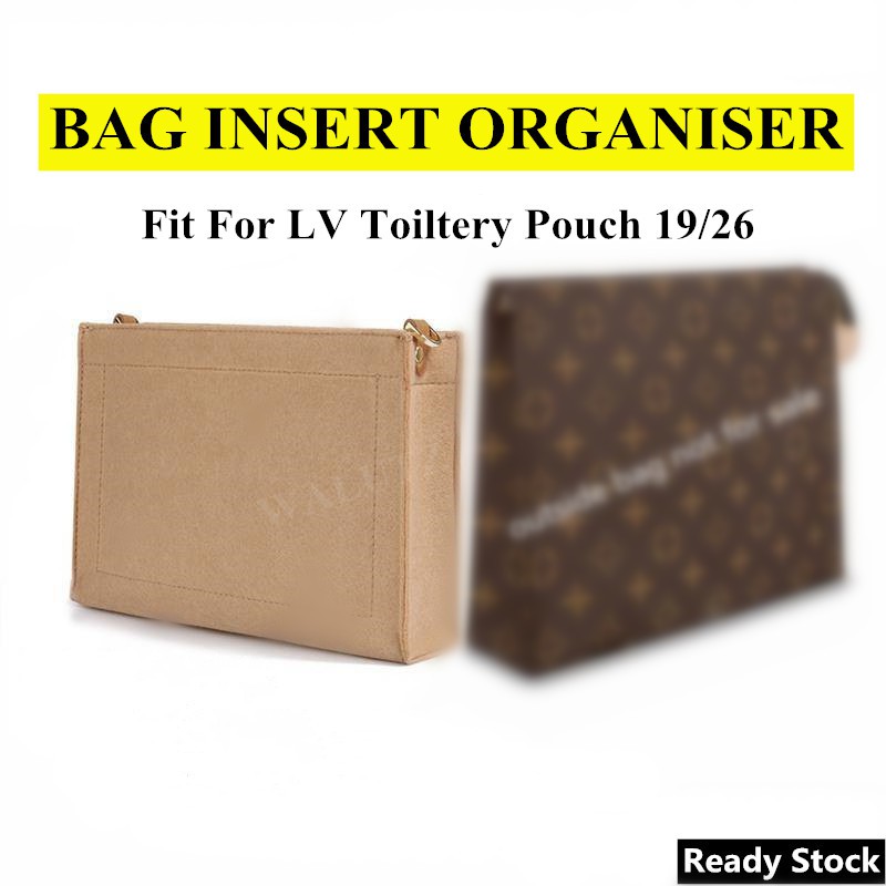 WALUTZ#(Ready Stock) Bag Insert Organiser Fit For l.v Toiletry Pouch 19 26  Bag in Bag Insert Bag Organizer Bag Liner Bag Shaper pouch purse Insert  Makeup Bag organizer Inner Bag