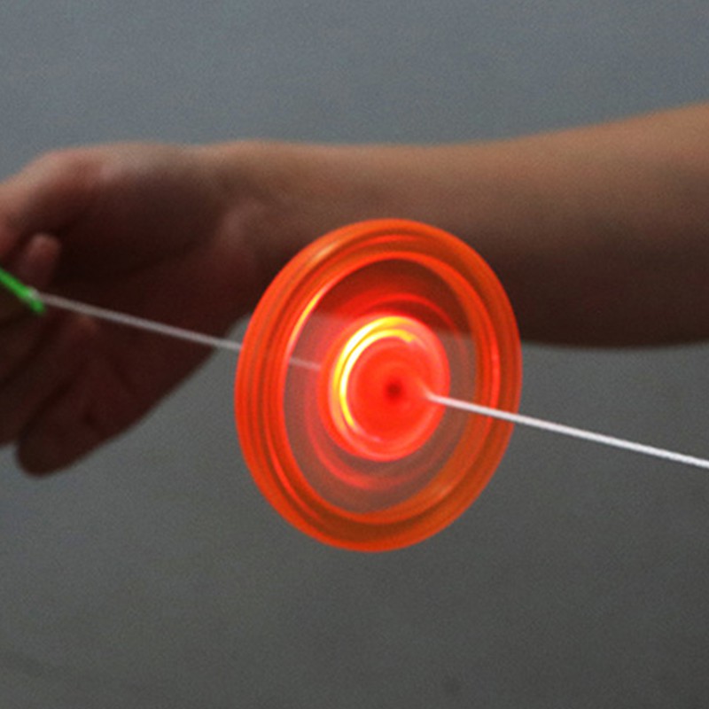 Pull Line Flash Flywheel Pull Glowing Light Up Toy Whistle Toys for Children Kids Christmas Gift
