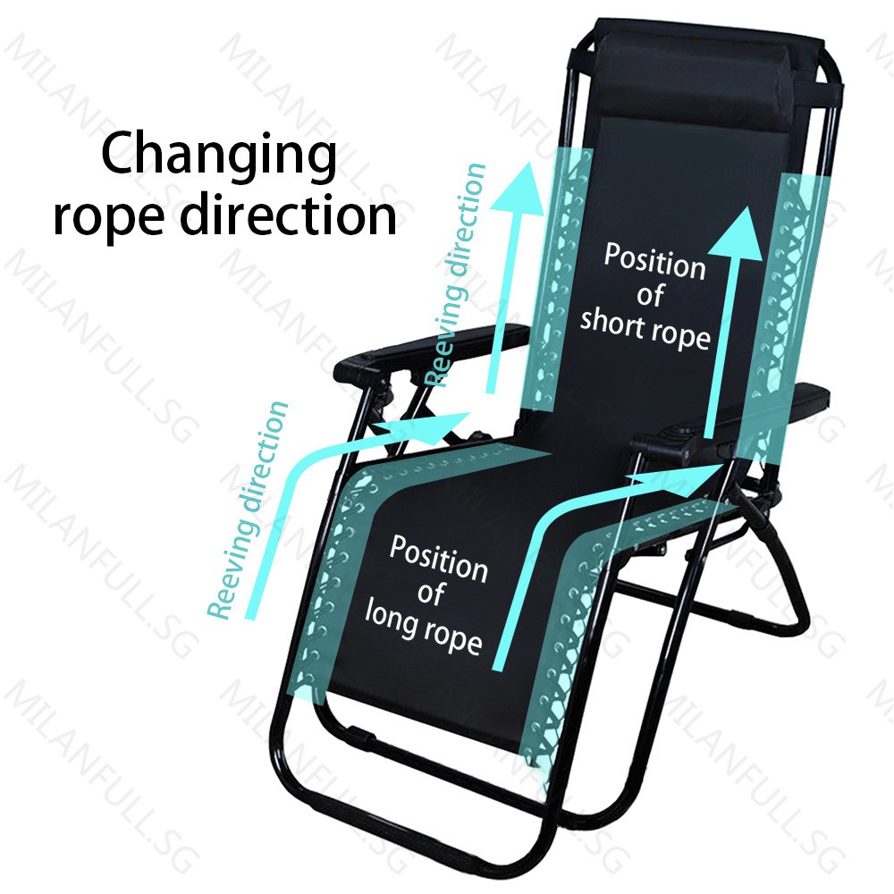Elastic Rubber Band Rope Chair Recliner Folding Chair Reinforced High